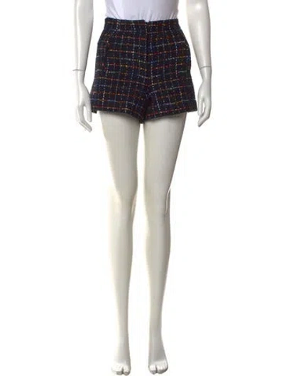 Pre-owned Veronica Beard Tweed Pattern Mini Shorts In Black