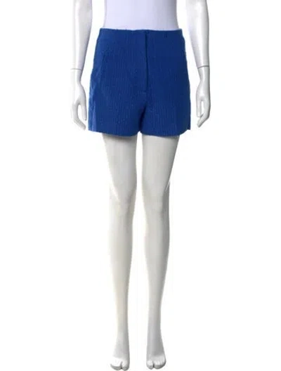 Pre-owned Veronica Beard Tweed Pattern Mini Shorts In Blue