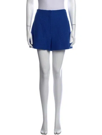 Pre-owned Veronica Beard Tweed Pattern Mini Shorts In Blue