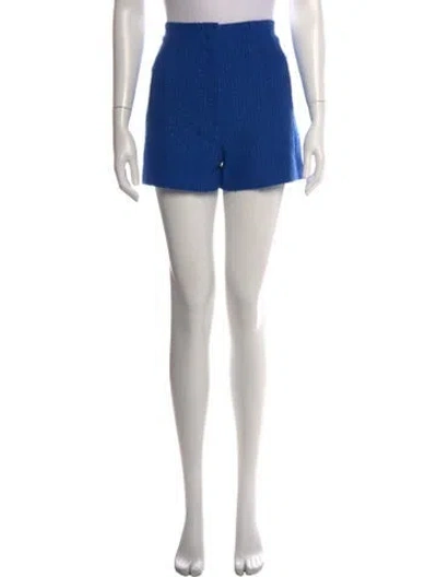 Pre-owned Veronica Beard Tweed Pattern Mini Shorts In Blue