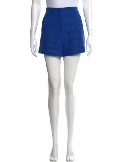 Pre-owned Veronica Beard Tweed Pattern Mini Shorts In Blue