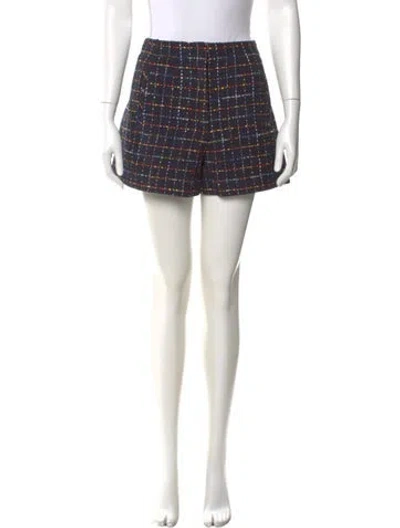 Pre-owned Veronica Beard Tweed Pattern Mini Shorts In Green