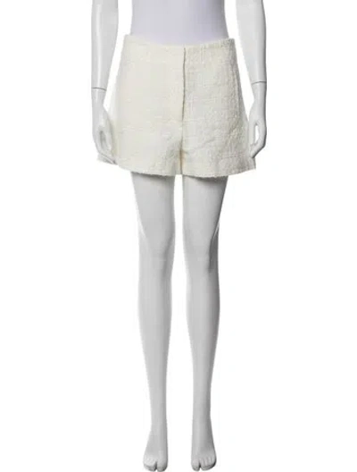 Pre-owned Veronica Beard Tweed Pattern Mini Shorts In Neutrals
