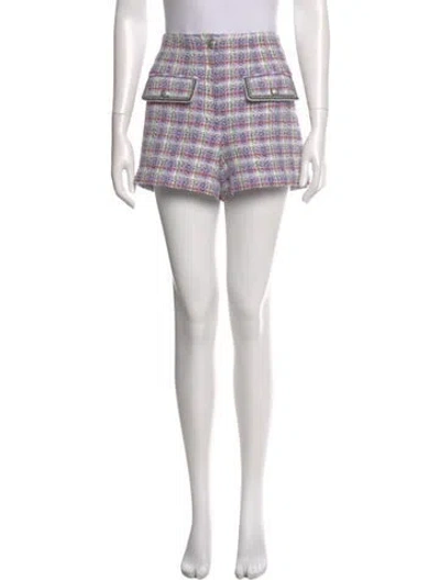 Pre-owned Veronica Beard Tweed Pattern Mini Shorts In Purple