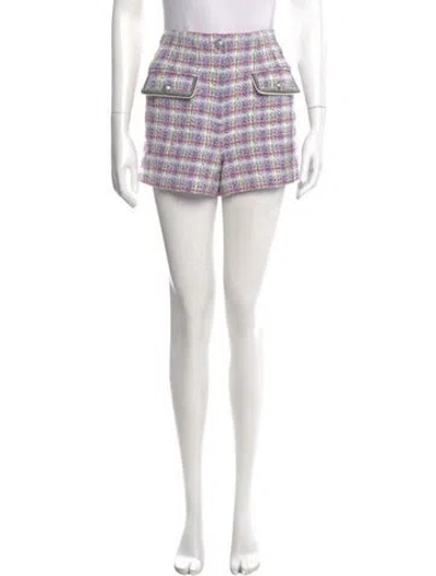 Pre-owned Veronica Beard Tweed Pattern Mini Shorts In Purple