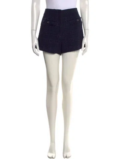 Pre-owned Veronica Beard Tweed Pattern Mini Shorts W/ Tags In Blue
