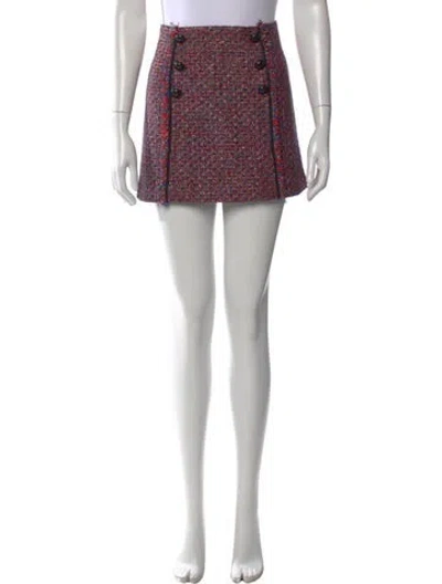 Pre-owned Veronica Beard Tweed Pattern Mini Skirt