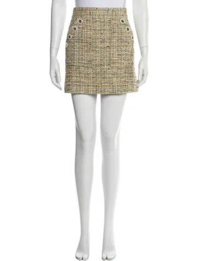Pre-owned Veronica Beard Tweed Pattern Mini Skirt In Blue