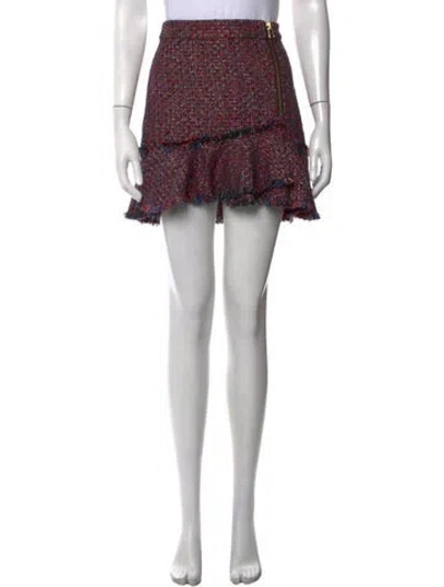 Pre-owned Veronica Beard Tweed Pattern Mini Skirt In Blue