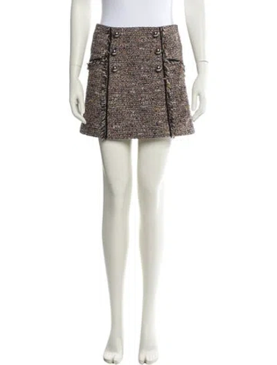 Pre-owned Veronica Beard Tweed Pattern Mini Skirt In Multi