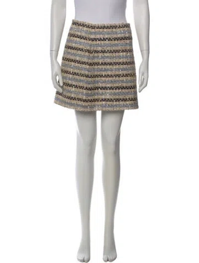 Pre-owned Veronica Beard Tweed Pattern Mini Skirt In Multi