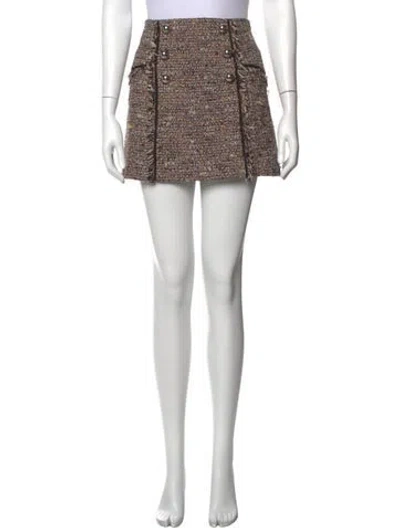 Pre-owned Veronica Beard Tweed Pattern Mini Skirt In Multicolor