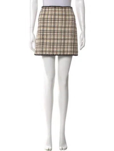 Pre-owned Veronica Beard Tweed Pattern Mini Skirt In Neutral