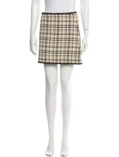 Pre-owned Veronica Beard Tweed Pattern Mini Skirt In Neutral