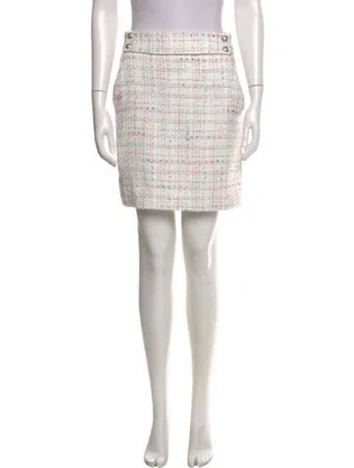Pre-owned Veronica Beard Tweed Pattern Mini Skirt In Neutral