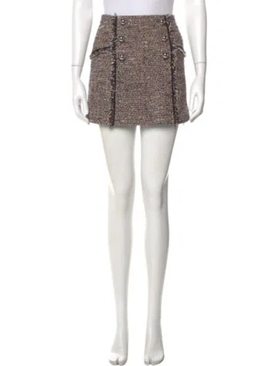 Pre-owned Veronica Beard Tweed Pattern Mini Skirt In Neutral