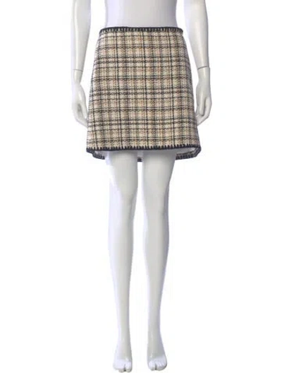 Pre-owned Veronica Beard Tweed Pattern Mini Skirt In Neutral