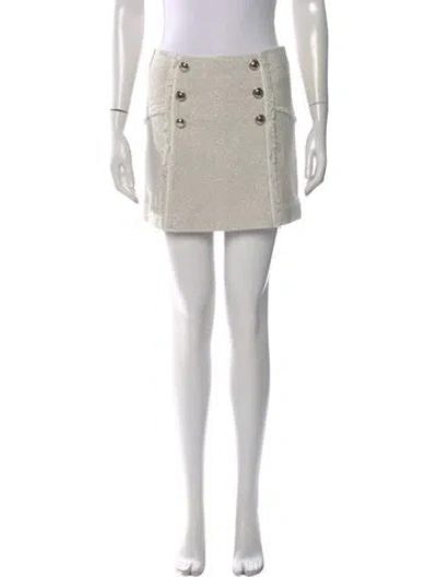 Pre-owned Veronica Beard Tweed Pattern Mini Skirt In Neutral