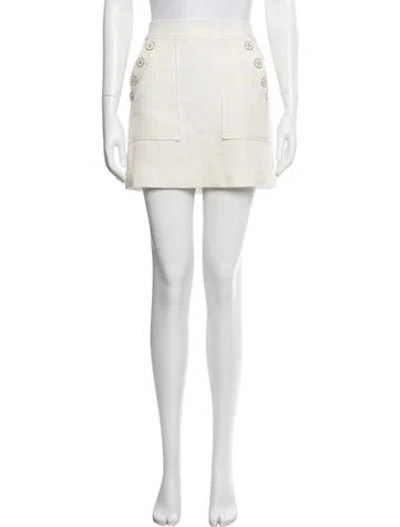 Pre-owned Veronica Beard Tweed Pattern Mini Skirt In Neutrals