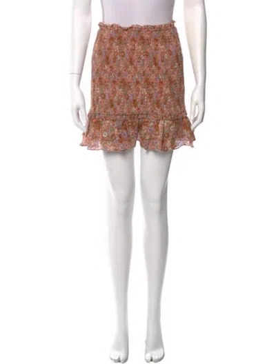 Pre-owned Veronica Beard Tweed Pattern Mini Skirt In Orange