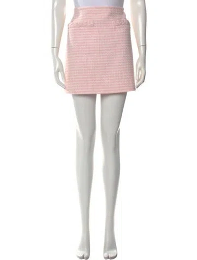 Pre-owned Veronica Beard Tweed Pattern Mini Skirt In Pink
