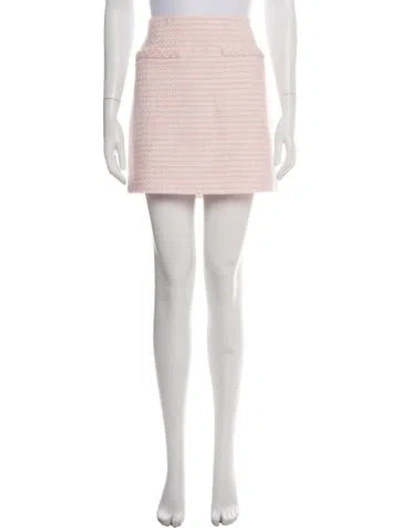 Pre-owned Veronica Beard Tweed Pattern Mini Skirt In Pink