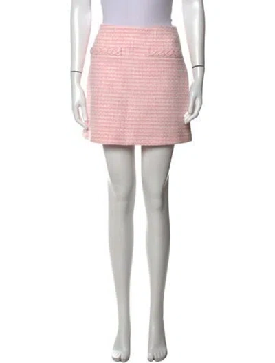 Pre-owned Veronica Beard Tweed Pattern Mini Skirt In Pink