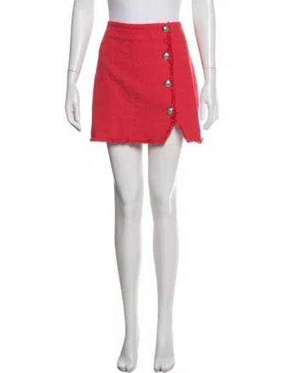 Pre-owned Veronica Beard Tweed Pattern Mini Skirt In Red