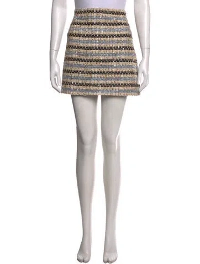 Pre-owned Veronica Beard Tweed Pattern Mini Skirt W/ Tags In Blue