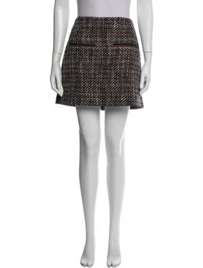 Pre-owned Veronica Beard Tweed Pattern Mini Skirt W/ Tags In Brown