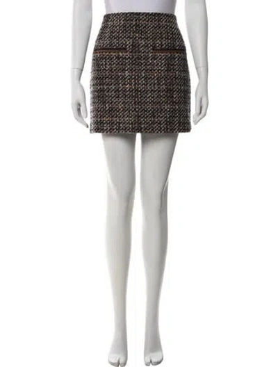 Pre-owned Veronica Beard Tweed Pattern Mini Skirt W/ Tags In Brown
