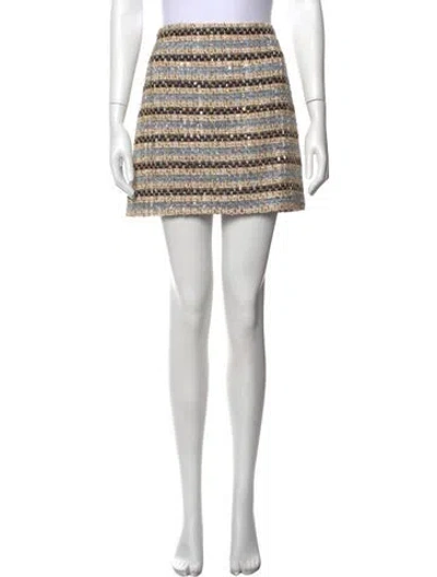 Pre-owned Veronica Beard Tweed Pattern Mini Skirt W/ Tags In Brown
