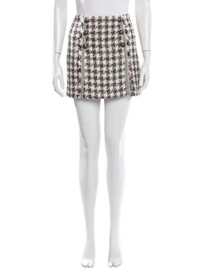 Pre-owned Veronica Beard Tweed Pattern Mini Skirt W/ Tags In Neutrals
