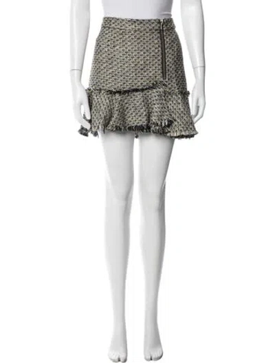 Pre-owned Veronica Beard Tweed Pattern Mini Skirt In White