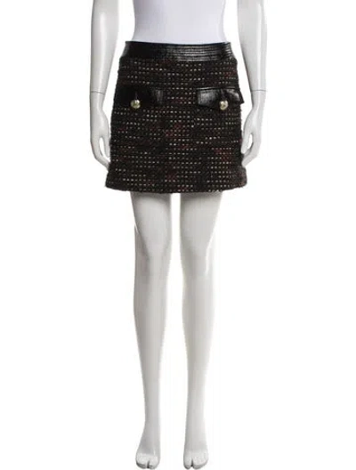 Pre-owned Veronica Beard Tweed Pattern Mini Skirt In White