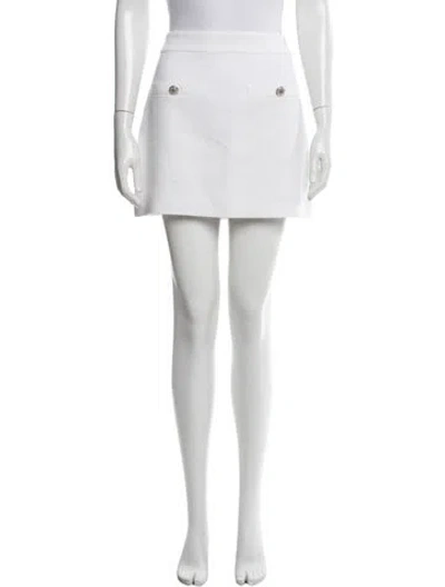 Pre-owned Veronica Beard Tweed Pattern Mini Skirt In White