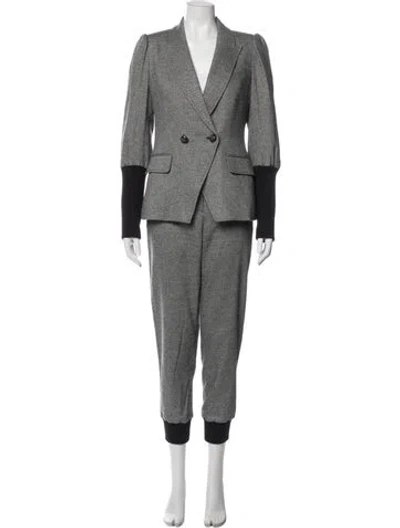 Pre-owned Veronica Beard Tweed Pattern Pantsuit In Multi