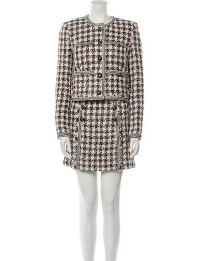 Pre-owned Veronica Beard Tweed Pattern Skirt Suit