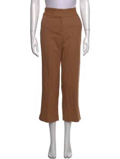 Pre-owned Veronica Beard Tweed Pattern Straight Leg Pants In Brown
