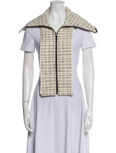 Pre-owned Veronica Beard Tweed Pattern Vest In Neutral