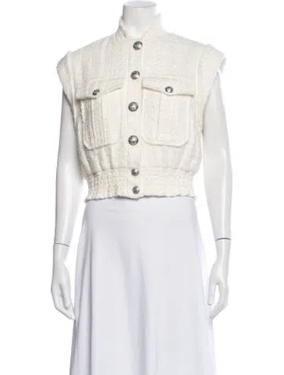 Pre-owned Veronica Beard Tweed Pattern Vest In Neutrals