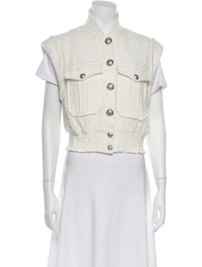 Pre-owned Veronica Beard Tweed Pattern Vest In Neutrals