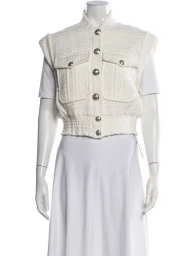 Pre-owned Veronica Beard Tweed Pattern Vest In Neutrals/white