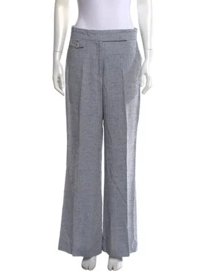 Pre-owned Veronica Beard Tweed Pattern Wide Leg Pants In Blue