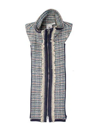 Pre-owned Veronica Beard Tweed Printed Dickey In Blue