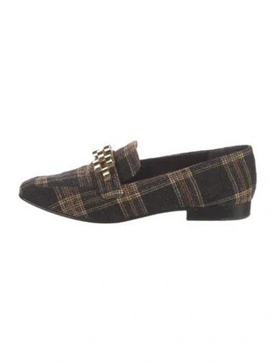 Pre-owned Veronica Beard Tweed Printed Loafers In Multi