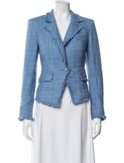 Pre-owned Veronica Beard Tweed Tweed Pattern Blazer In Blue