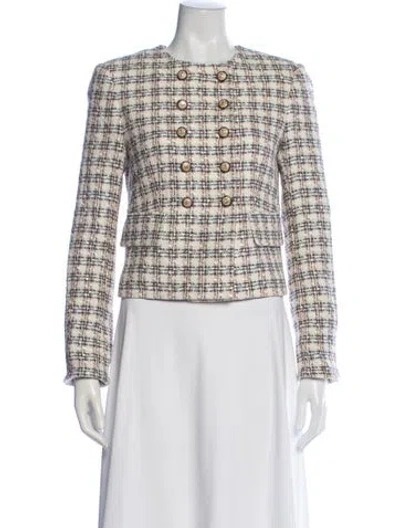 Pre-owned Veronica Beard Tweed Tweed Pattern Blazer In Blue