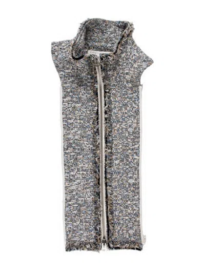 Pre-owned Veronica Beard Tweed Tweed Pattern Dickey In Blue