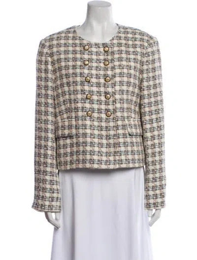 Pre-owned Veronica Beard Tweed Tweed Pattern Jacket In Neutral